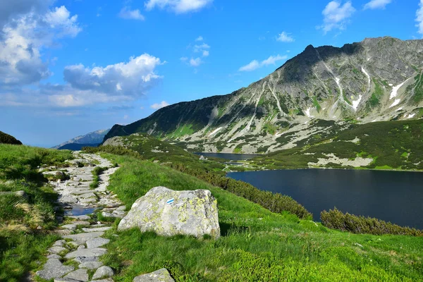 Der Wunderschöne See Wielki Staw Der Hohen Tatra Polen Hintergrund — Stockfoto