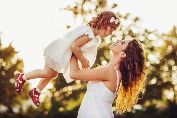 Family walks on nature — Stock Photo, Image