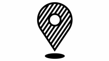 Mesafe belirleme simgesinin canlandırması. Döngülü video. Beyaz arkaplanda izole edilmiş vektör düz illüstrasyon.