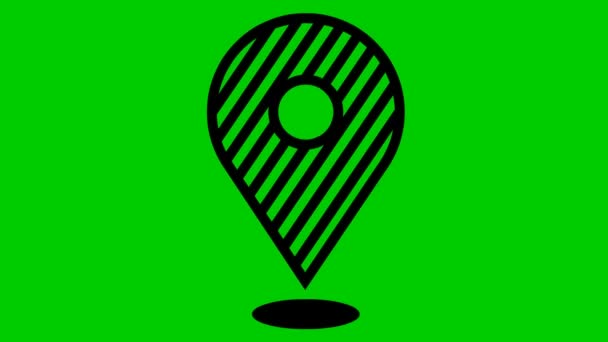 Animiert Vom Distanzmarkierungssymbol Video Schleife Vektorflache Darstellung Isoliert Auf Grünem — Stockvideo