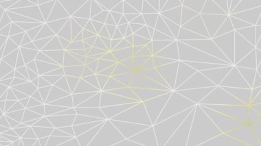 Üçgenlerden hareketli soyut altın geometrik arkaplan. Gri arkaplanda düz vektör çizimi.