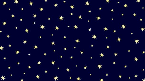 Stelle Oro Animate Brillano Illustrazione Vettoriale Sullo Sfondo Blu Scuro — Video Stock