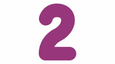 Komik çocuklar renk numaraları. Birden ona kadar say. Numaralar sırayla görünür ve kaybolur. Beyaz arkaplanda izole edilmiş renkli vektör illüstrasyonu. 