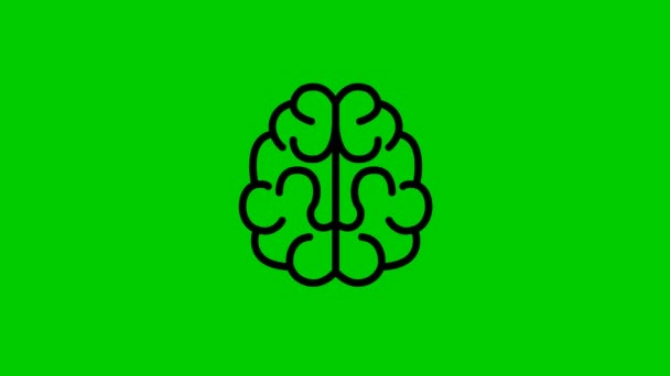 Κινούμενο Σύμβολο Του Εγκεφάλου Έννοια Της Ιδέας Και Δημιουργικό Εικόνα — Αρχείο Βίντεο