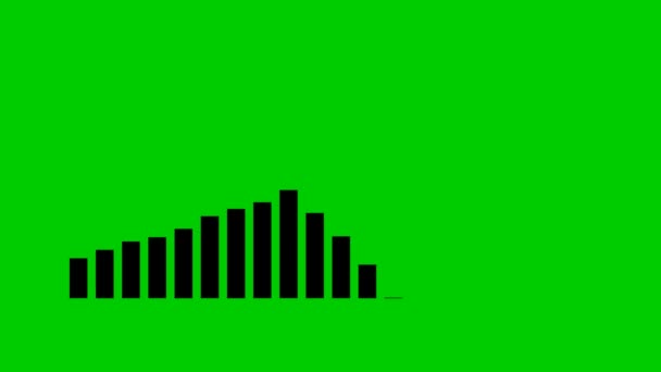 アニメーション金融成長チャート 経済の成長バーチャート 緑の背景に独立したベクトル図 — ストック動画