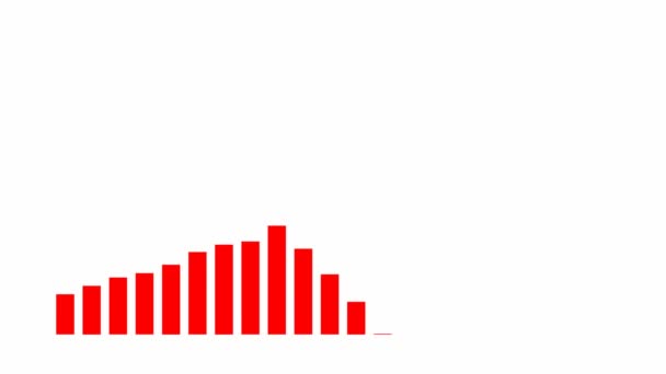 Animated Financial Red Growth Chart Growth Bar Chart Economy Vector — Stock Video