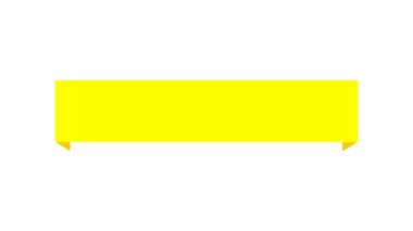 Mesajlar için animasyon sarı kurdele. Fotokopi alanı ile çerçevele. Döngülü video. Vektör illüstrasyonu beyaz arkaplanda izole edildi.