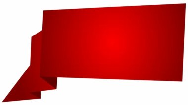 Animasyon kırmızı kurdele sembolü. Fotokopi alanı ile ilmeklenmiş video. Vektör illüstrasyonu beyaz arkaplanda izole edildi.