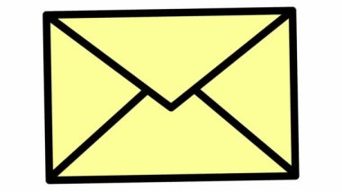 Zarfın canlandırılmış bej simgesi. E-posta karışımının sembolü. İletişim kavramı, posta, posta, mesaj, mektup. Döngülü video. Vektör illüstrasyonu beyaz arkaplanda izole edildi.