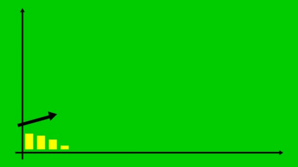 Gráfico Crescimento Amarelo Financeiro Animado Com Gráfico Linha Tendência Gráfico — Vídeo de Stock