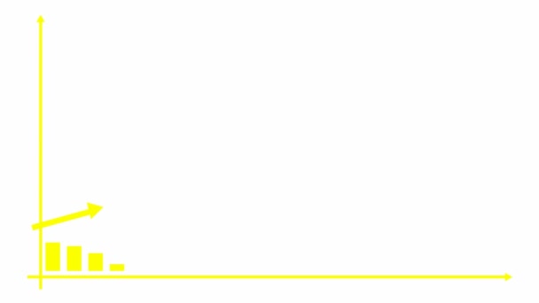 Gráfico Crescimento Amarelo Financeiro Animado Com Gráfico Linha Tendência Gráfico — Vídeo de Stock