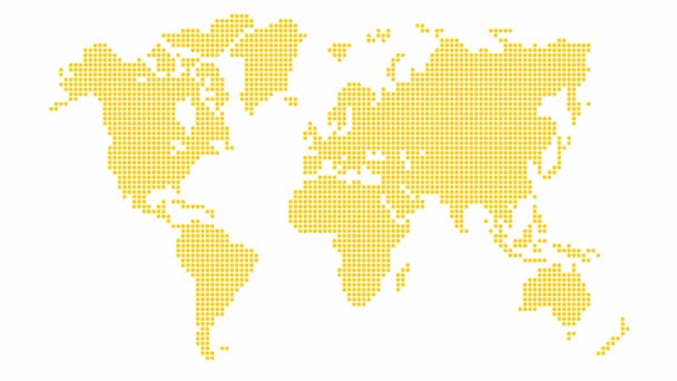 Κινούμενος Πορτοκαλί Παγκόσμιος Χάρτης Από Σημείο Μοτίβο Εικονογράφηση Διανύσματος Που — Αρχείο Βίντεο