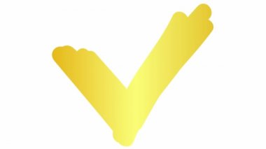 İşaretli işaretli altın renkli animasyon. Elle çizilmiş sembol. Vektör illüstrasyonu beyaz arkaplanda izole edildi.