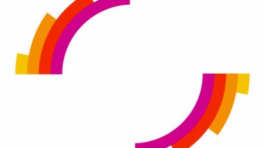 Canlandırılmış çok renkli gökkuşağı dairesi beyaz arkaplanda görünür. Parlak düz vektör çizimi. 