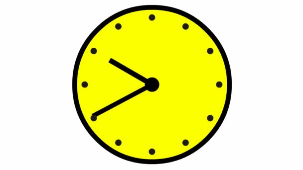 Orologio Animato Orologio Nero Giallo Concetto Tempo Scadenza Video Loop — Video Stock