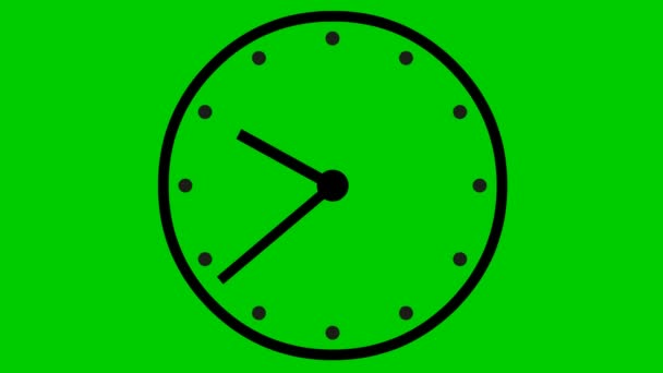 Geanimeerde Klok Zwart Horloge Tijdbegrip Deadline Een Videoclip Vector Illustratie — Stockvideo