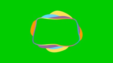 Şekilli, soyut modern afiş. Kopya alanı olan renk çerçevesi. Döngülü video. Düz vektör çizimi yeşil arkaplanda izole edildi.