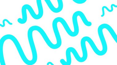 Canlandırılmış mavi renkli dalga çizgileri çiziliyor. Doğrusal arkaplan. Döngülü video. Vektör illüstrasyonu beyaz arkaplanda izole edildi.