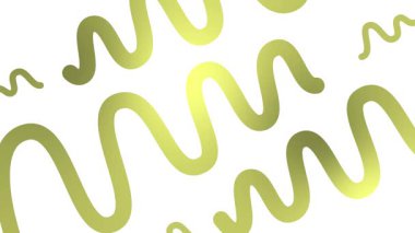 Animasyon altın renkli dalga çizgileri çizildi. Doğrusal arkaplan. Döngülü video. Vektör illüstrasyonu beyaz arkaplanda izole edildi.