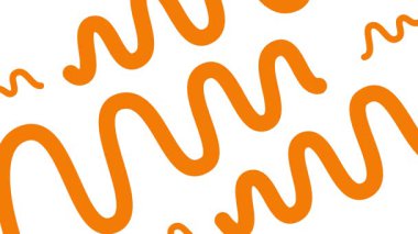 Animasyon turuncu dalga çizgileri çizildi. Doğrusal arkaplan. Döngülü video. Vektör illüstrasyonu beyaz arkaplanda izole edildi.