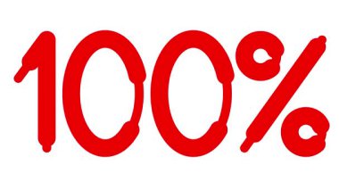 % 100 kırmızı animasyon sembolü. Yüzde yüz ikon. Döngülü video. Vektör illüstrasyonu beyaz arkaplanda izole edildi. 