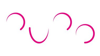 Animasyon magenta 2026 çizildi. Sıvı efektli pembe bir ikon. Döngülü video. Vektör illüstrasyonu beyaz arkaplanda izole edildi. 