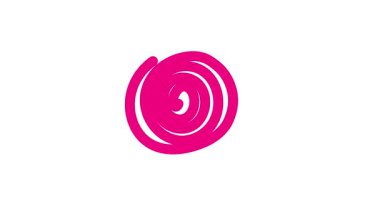 Animasyon morumsu spiral çizgiler çizilir. El çizimi pembe doğrusal çember arka plan. Döngülü video. Vektör illüstrasyonu beyaz arkaplanda izole edildi.