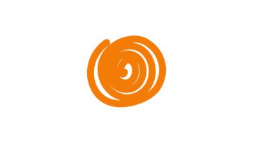 Animasyon turuncu spiral çizgiler çizildi. El çizimi doğrusal çember arka plan. Döngülü video. Vektör illüstrasyonu beyaz arkaplanda izole edildi.