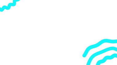 Canlandırılmış mavi renkli dalga çizgileri çiziliyor. Kopya alanı ile doğrusal arkaplan. Döngülü video. Vektör illüstrasyonu beyaz arkaplanda izole edildi.