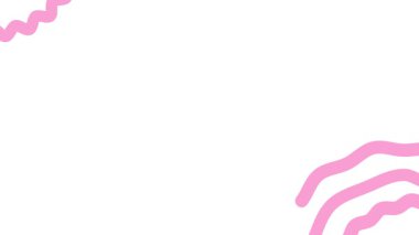Animasyon pembe dekoratif dalgalı çizgiler çizildi. Kopya alanı ile doğrusal arkaplan. Döngülü video. Vektör illüstrasyonu beyaz arkaplanda izole edildi.