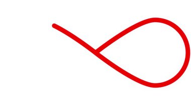 Sonsuzluğun kırmızı sembolü. Doğrusal simge çizildi. Döngülü video. Beyaz arkaplanda vektör illüstrasyonu.