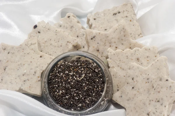 Biolagical home made soap to chia seeds Royalty Free Stock Photos