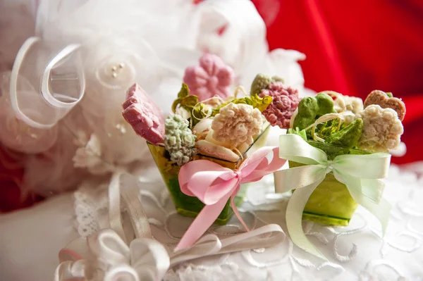 Weddings fawors whit soap flower — стоковое фото