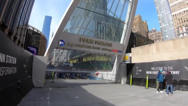 New York Verenigde Staten Januari 2021 Penn Station Nieuwe Ingang — Stockvideo