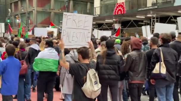 New York Usa Mei 2021 Close Van Pro Palestijnse Mars — Stockvideo