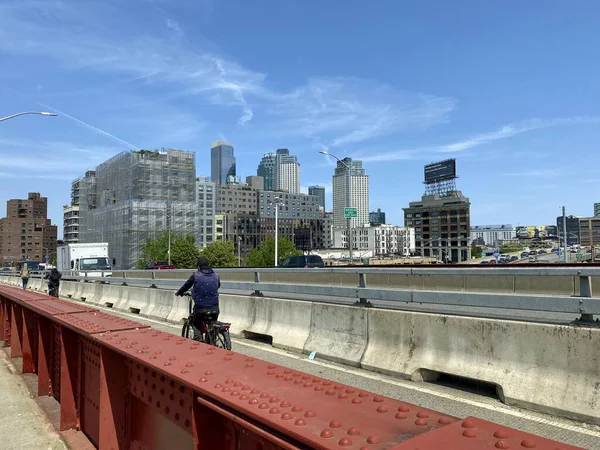 Brooklyn Usa Mai 2021 Eingeweihte Radwege Mit Barrieren Auf Der — Stockfoto