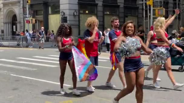 New York Usa Juli 2021 Begränsad Gay Pride Parade Grund — Stockvideo