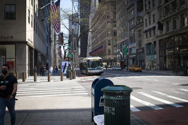 New York Usa July 2021 City Bus Masks Required Sign — Stock Photo, Image