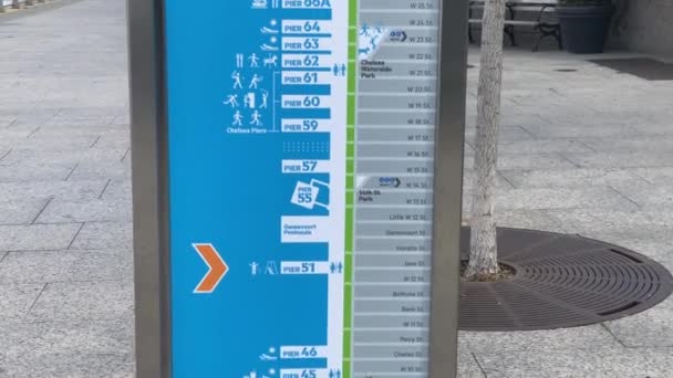 New York Usa July 2021 Diagram Greenway Showing Which Pier — Stock Video