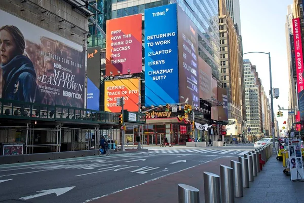 New York Usa July 2021 Empty Streets Sidewalks Times Square — Stock Photo, Image