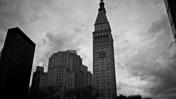 Nova York Eua Agosto 2021 Imagem Preto Branco Torre Relógio — Fotografia de Stock