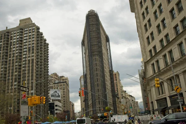 Nova Iorque Eua Agosto 2021 Edifício Flatiron Edifícios Próximos Dia — Fotografia de Stock