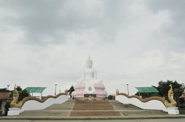 Buda heykeli mavi gökyüzü arka planda