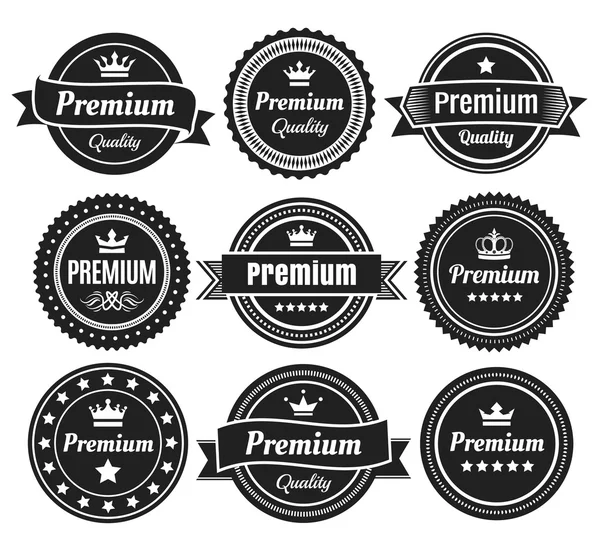 Solid Color Premium Quality Badges — Stock Vector