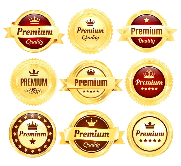 Goldene Premiumabzeichen — Stockvektor