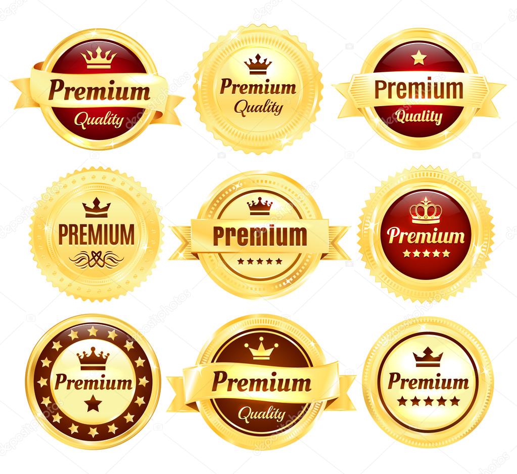 Golden Premium Quality Badges