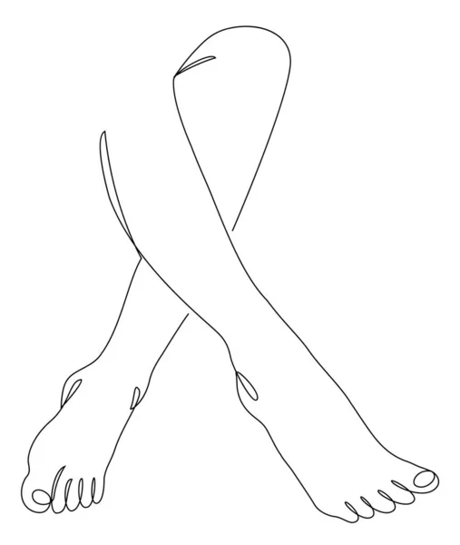 Silhouette Gambe Umane Piede Stile Moderno Una Linea Disegno Linee — Foto Stock