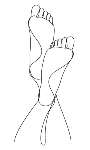 人間の足のシルエットは 現代的な1行のスタイルで足 連続線画 家の装飾 ポスター 壁の芸術 ステッカー ロゴのための審美的なアウトライン ベクターイラスト — ストック写真