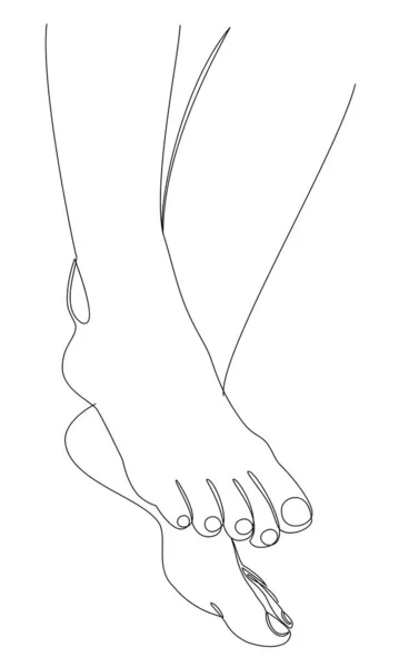 Silhouettes Human Legs Foot Modern One Line Style Continuous Line — Stock Photo, Image