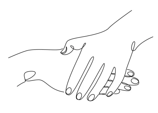 Σιλουέτες Ανθρώπινα Χέρια Χειροκροτήματα Μοντέρνο Στυλ Μιας Γραμμής Συνεχές Σχέδιο — Φωτογραφία Αρχείου